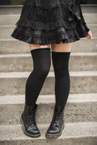 Longer Thicker Slouch Socks - Black