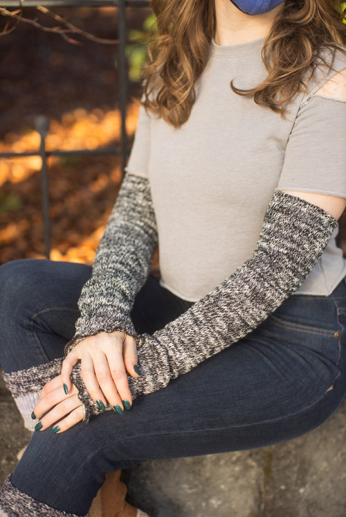 Marled Scrunchable Arm Warmer - Black Marl