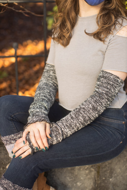 Marled Scrunchable Arm Warmer - Black Marl