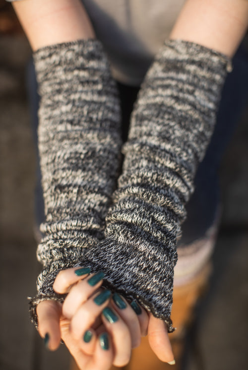 Marled Scrunchable Arm Warmer - Black Marl