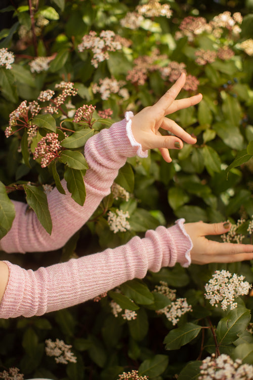 Marled Scrunchable Arm Warmer - Pink