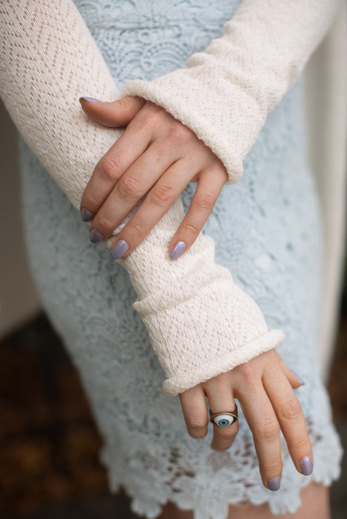 Chevron Sleeves - Sweet Cream