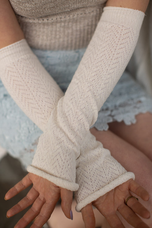 Chevron Sleeves - Sweet Cream