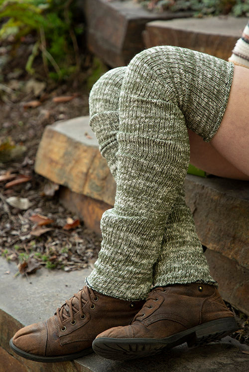Marled Scrunchable Leg Warmer - Olive