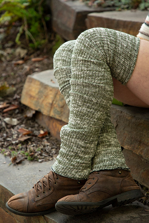 Marled Scrunchable Leg Warmer - Olive