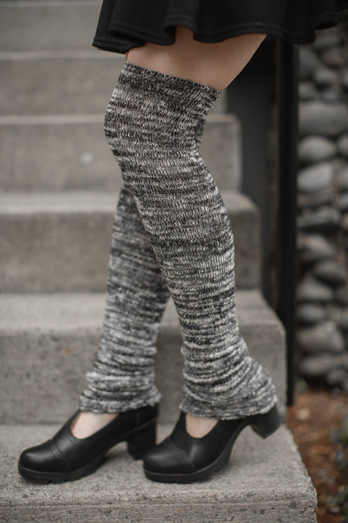 Marled Scrunchable Leg Warmer - Black