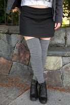 Ribbed M Stockings - Charcoal
