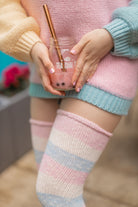 Marled Cotton Candy Stripes Thigh High