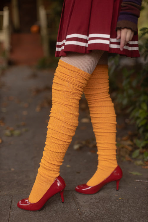Long Cuffable Scrunchable Socks - Orange
