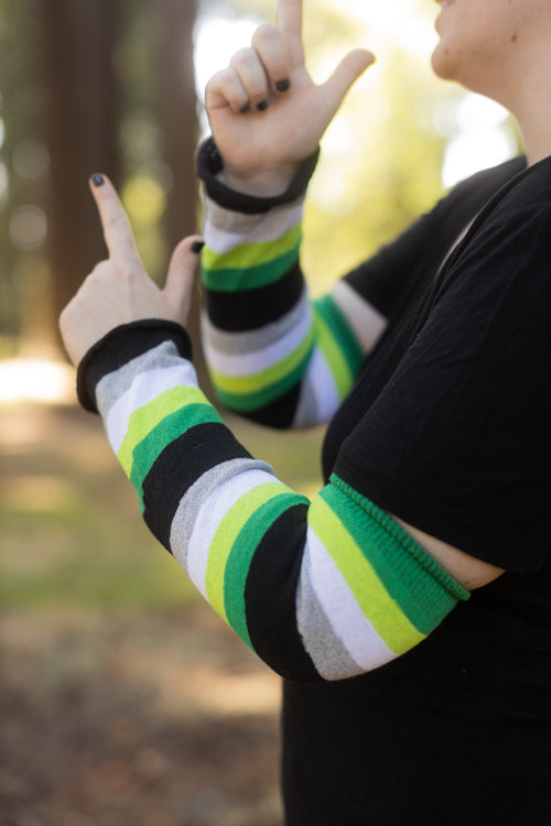 Pride Stripes Arm Warmers - Aromantic