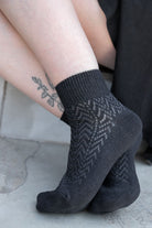 Shorty Chevron Anklet - Black & Granite