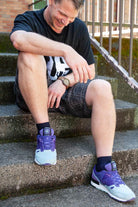 Chevron Anklet - Large - Black/Purple