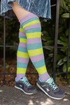 Sherbet Stripes Thigh High - Artic Freeze