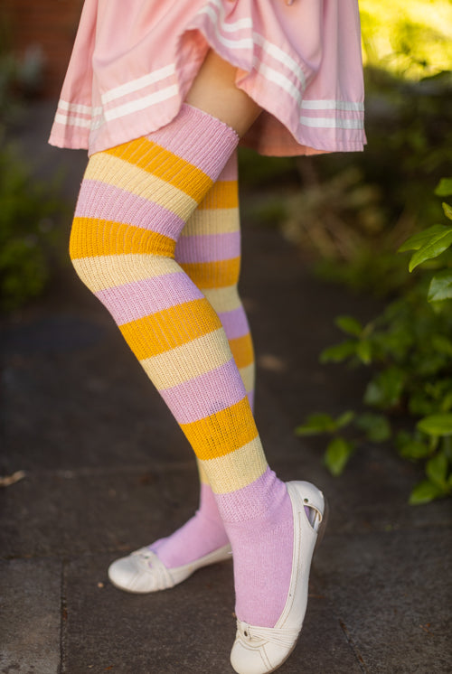 Sherbet Stripes Thigh High - Dreamsicle