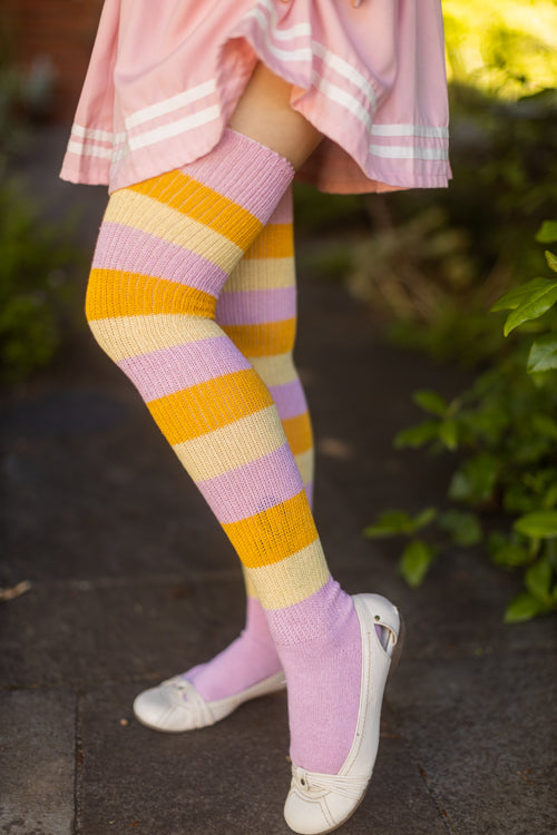 Sherbet Stripes Thigh High - Dreamsicle