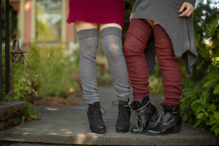 Super M Socks - Dark Red and Charcoal