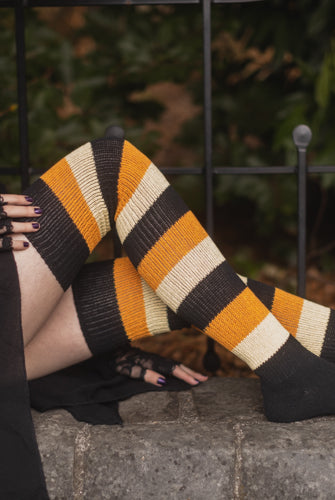 Trick or Treat Stripes Thigh High
