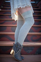 Extraordinary Wool Waffle Thigh High - Cookies and Cream