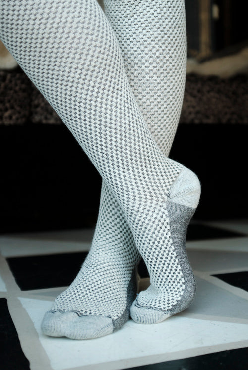 Extraordinary Wool Waffle Thigh High - Cookies and Cream