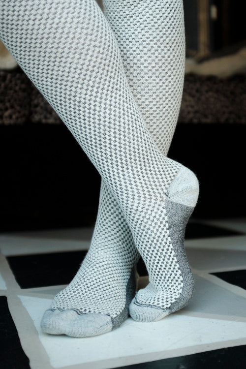 Extraordinary Wool Waffle Thigh High - Cookies and Cream