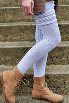 Longer M45 Ribbed Thigh High with Roll Top - White - $1 donation to the Black Resilience Fund