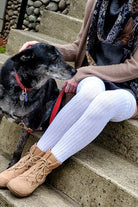 Longer M45 Ribbed Thigh High with Roll Top - White - $1 donation to the Black Resilience Fund