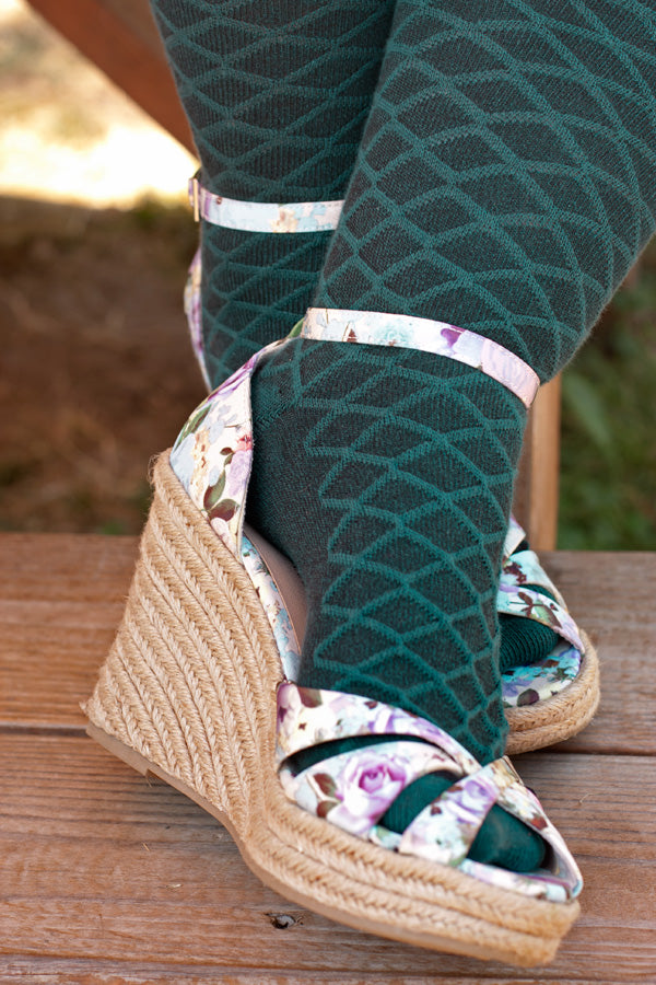 Extraordinary Diamond Wave Thigh High - Teal