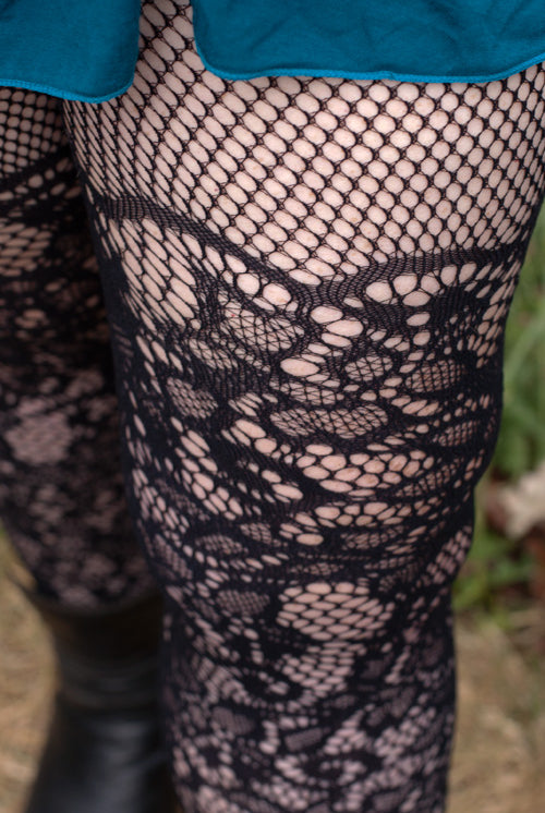 Floral Vine Net Tights