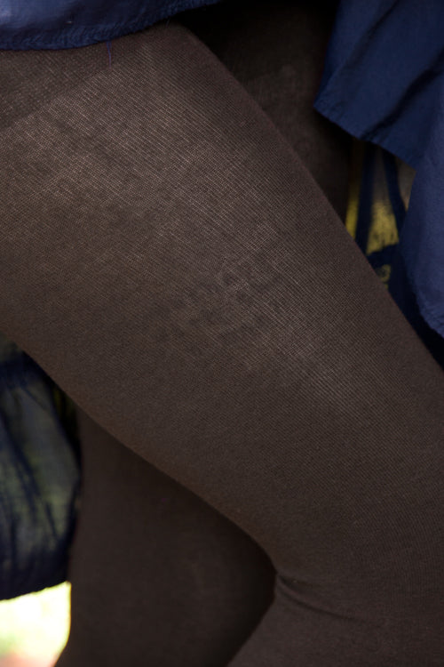 Signature Cotton Leggings - Chocolate - OS