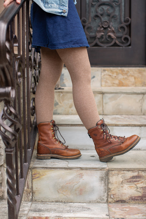 Signature Cotton Tights - Heather Mocha