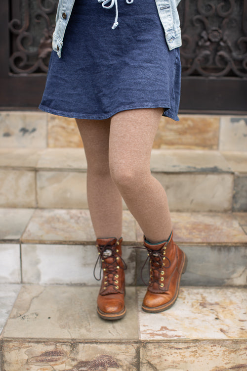 Signature Cotton Tights - Heather Mocha