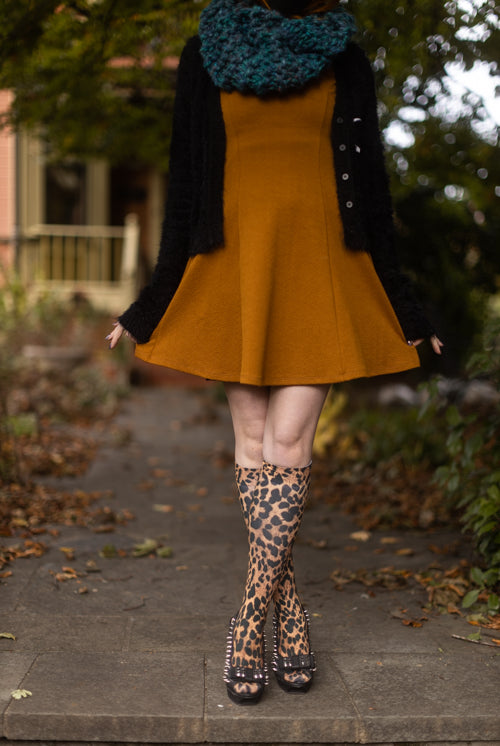 Leopard Printed Trouser Socks