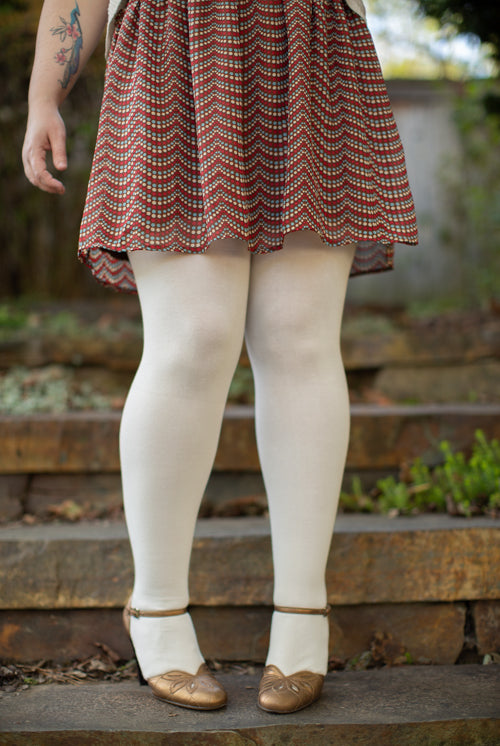 Signature Cotton Tights - Ivory - OS