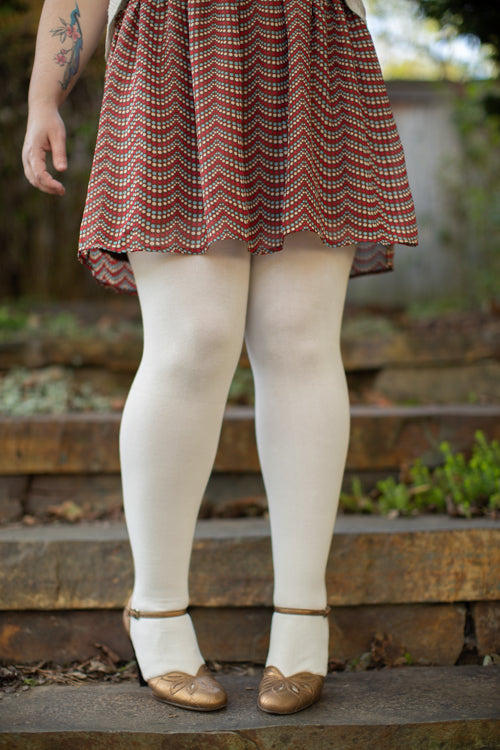 Signature Cotton Tights - Ivory - OS