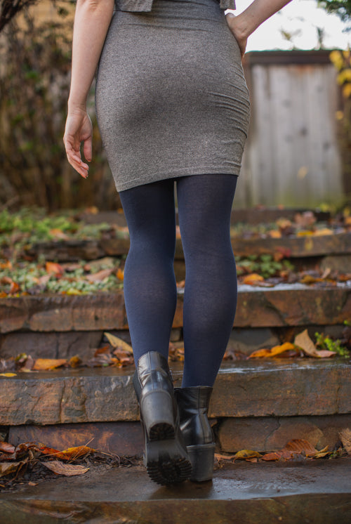 Signature Cotton Tights - Navy - OS