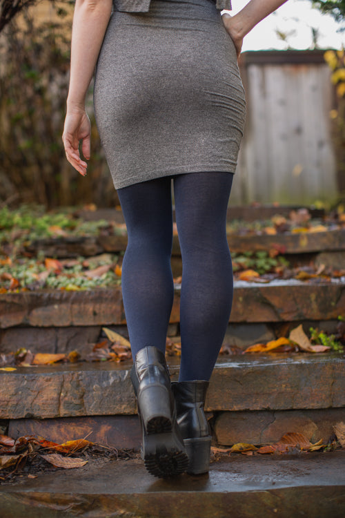 Signature Cotton Tights - Navy - OS