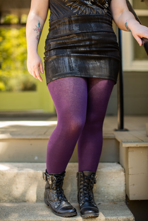 Signature Cotton Tights - Purple - OS