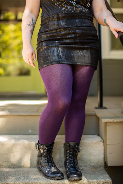 Signature Cotton Tights - Purple - OS