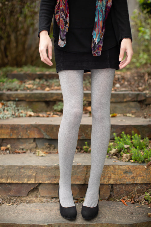 Signature Cotton Tights - Heather Slate - OS