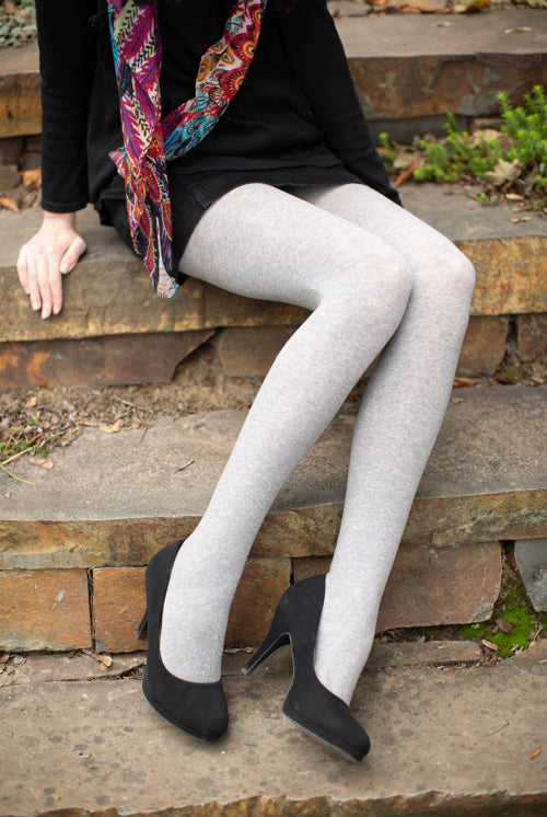 Signature Cotton Tights - Heather Slate - OS