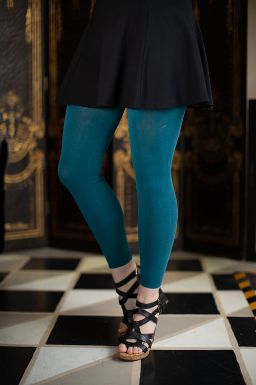 Signature Cotton Leggings - Peacock - OS