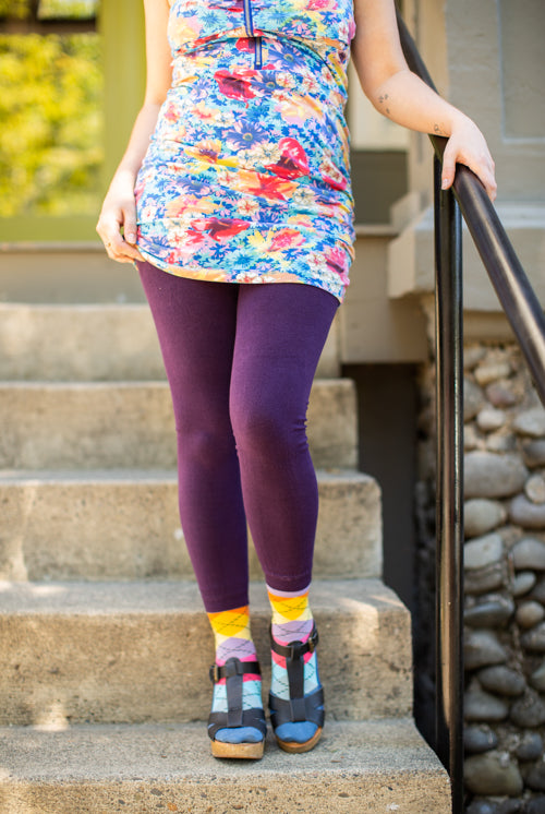 Signature Cotton Leggings - Purple - OS