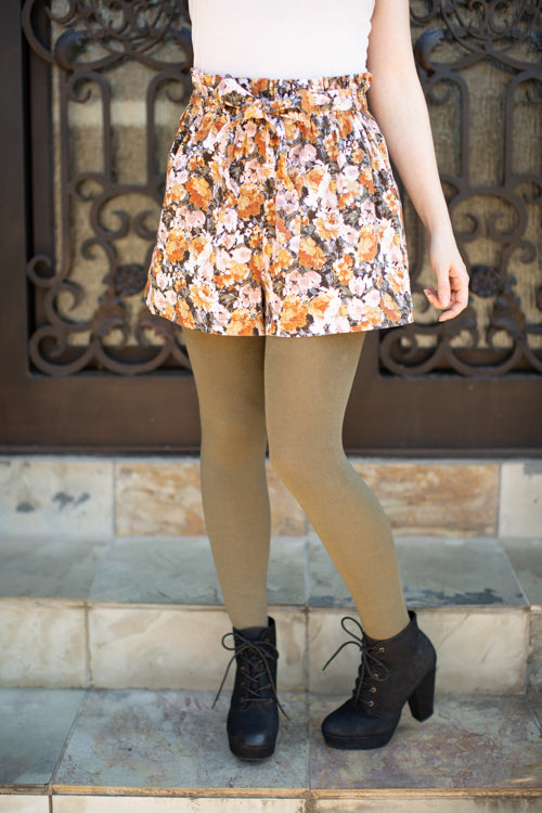 Signature Cotton Tights - Sage