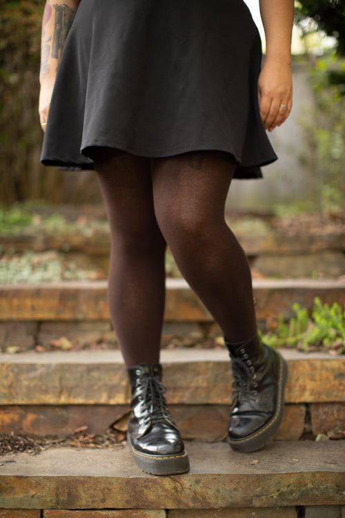 Plus Size Signature Cotton Tights - Chocolate - Large/Tall