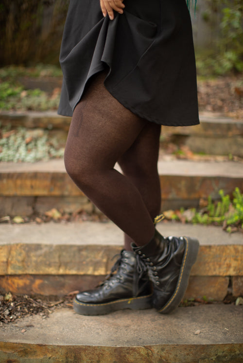 Plus Size Signature Cotton Tights - Chocolate - Large/Tall
