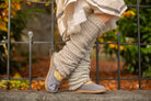 Super-Long Ribbed Leg Warmers - Oatmeal