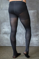Opaque Tights with Fly - Black - Large