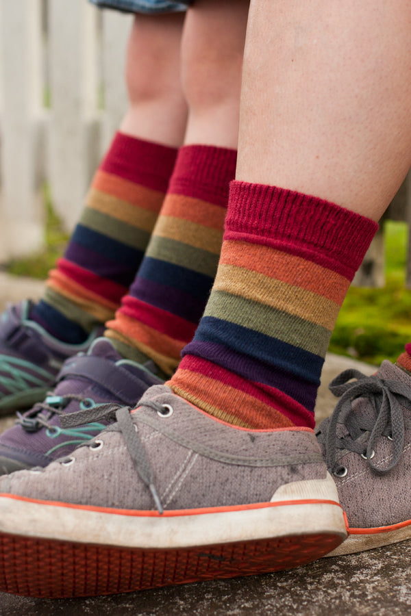 Simply Striped Tube Socks - Harvest Rainbow