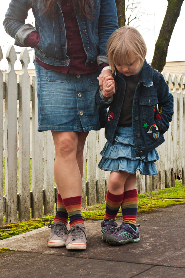 Simply Striped Tube Socks - Harvest Rainbow