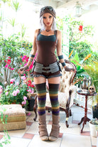 Extraordinarily Longer Elemental Stripe Socks - Terra